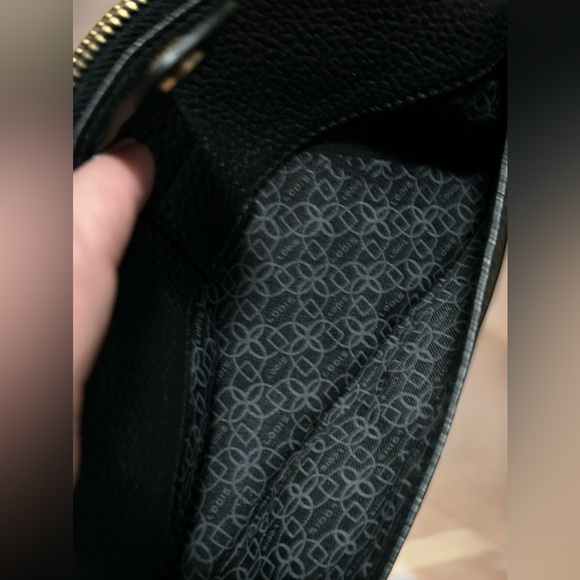 LODIS CLUTCH Wristlet Purse, Black Leather Zipper Pouch Wallet Designer - Picture 6 of 8